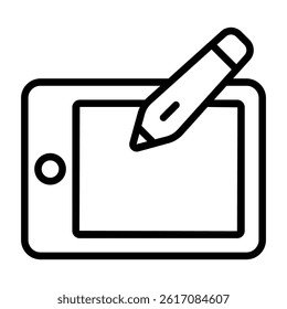 Simple Graphic Tablet outline icon. The icon can be used for websites, print templates, presentation templates, illustrations, etc