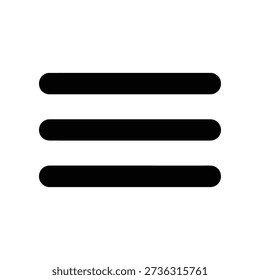 Simple graphic of three black horizontal lines on a white background, symbolizing equality or menu icon.