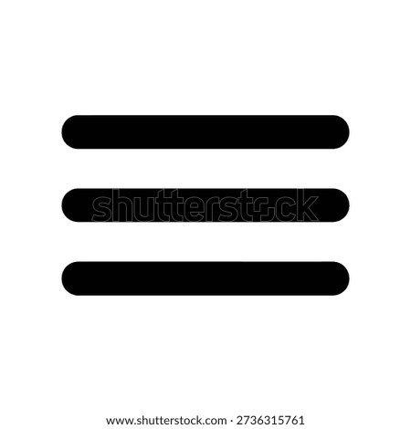 Simple graphic of three black horizontal lines on a white background, symbolizing equality or menu icon.
