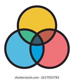 A simple graphic of three overlapping circles, creating a Venn diagram-like visual. The black lines contrast against a white background.