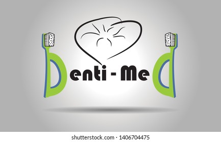 a simple graphic of a tooth and letters D in the shape of toothbrushes