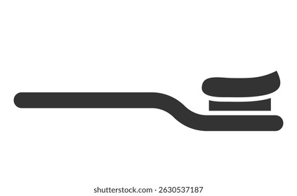 Simple graphic of a toothbrush with paste. Represents oral hygiene, dental care, and a healthy lifestyle. Perfect for health, wellness, or hygienerelated designs.