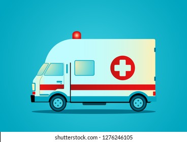 Simple graphic vector illustration of an ambulance