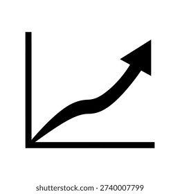 Simple graphical representation of growth an upward trend and positive progression silhouette