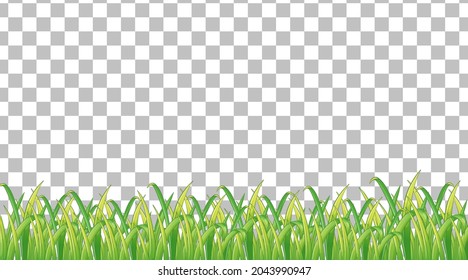Simple grass field on transparent background illustration