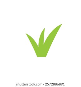 Simple grass icon vector. Lawn care grass vector on white background.