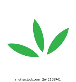 Simple grass illustration or leaves isolated on white background.