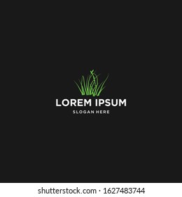 simple grass logo design template