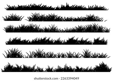 simple grass silhouette. grass set