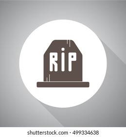 Simple grave flat design. Vector illustration, halloween.