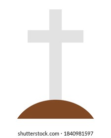 Simple grave icon. Gravestone vector illustration isolated on white background.