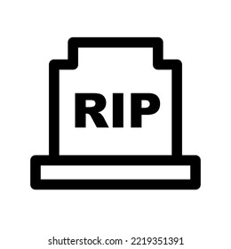 Simple grave icon. Tomb. RIP. Vector.