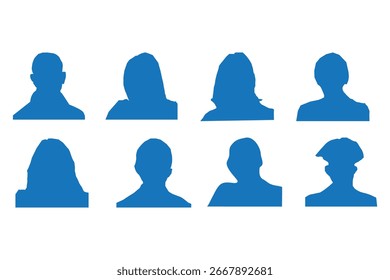 Ícones De Avatar Cinza Simples Representando Perfis Masculinos E Femininos. eps Design Minimalista Com Um Toque Profissional