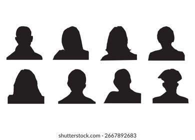 Simple Gray Avatar Icons Representing Male And Female Profiles. eps Minimalist Design With A Professional Touch