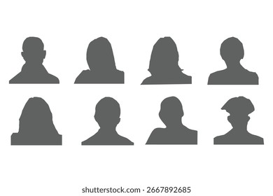 Simple Gray Avatar Icons Representing Male And Female Profiles. eps Minimalist Design With A Professional Touch