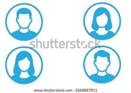 Simple Gray Avatar Icons Representing Male And Female Profiles. eps Minimalist Design With A Professional Touch