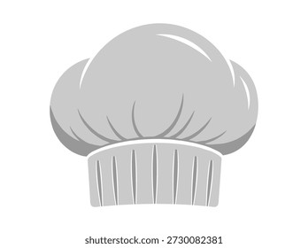 Simple gray chef hat icon on white background