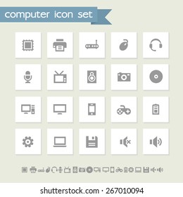 Simple gray computer icons
