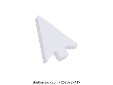 Simple gray computer mouse cursor icon on a plain white background, symbolizing tech.