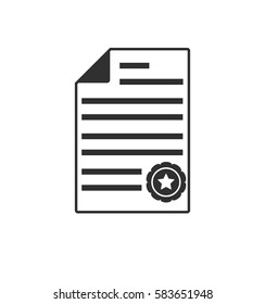 Simple gray diploma icon isolated on white background. Web site page and mobile app design element. Flat design for graphic design, logo, social media, UI, EPS10.