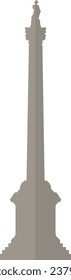 Simple gray flat drawing of the British historical landmark monument of the NELSON'S COLUMN, LONDON