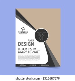 Simple gray flyer design template. Vector illustration.