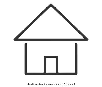 A simple gray house icon on a black background