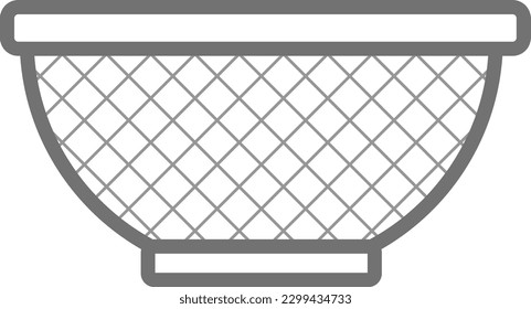 Simple gray illustration of a strainer