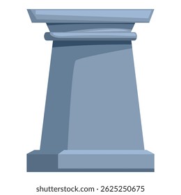 Pedestal de coluna de museu cinzento simples projetado para exibir arte