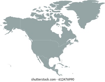 Simple Gray North America Map 260nw 612476990 