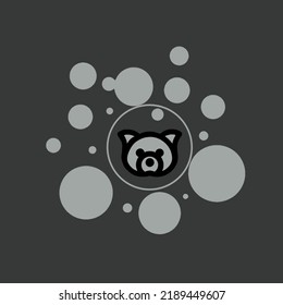 simple gray panda bubble wallpaper