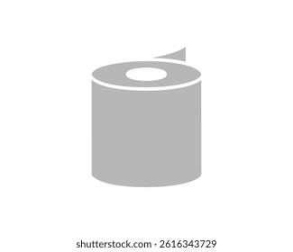 Simple gray roll icon perfect for app design, website interface, or infographic illustrating consumption, resource management, or process flow.  Minimalist style conveys efficiency  clarity.