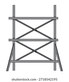 Estructura de andamio gris simple sobre fondo blanco
