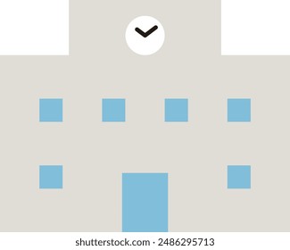 simple gray school building icon 