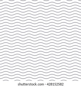 Simple gray seamless wavy line pattern vector illustration