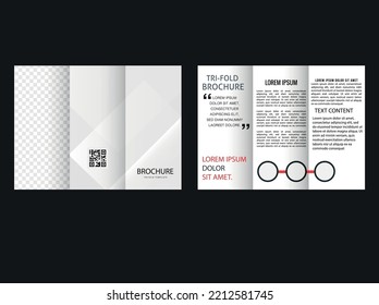 simple gray trifold brochure. isolated realistic trifold standard leaflet editable. Catalog Vector