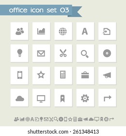 Simple gray web & office icons, set 3