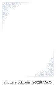 Simple gray and white lines vintage corner for a4 paper