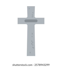 Simple gray wooden cross representing faith and spirituality in a minimalist style