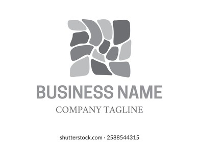 Simple Grayscale Minimalist Landscaping and Pavement Logo 