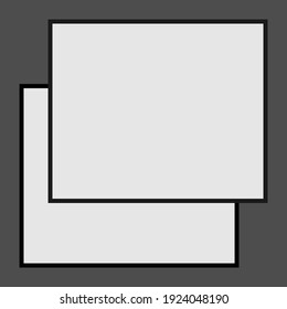 A simple grayscale square text box layout background image.