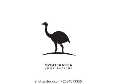 Simple greater rhea logo design, greater rhea logo silhouette