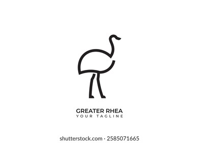 Simple greater rhea logo design, greater rhea logo silhouette