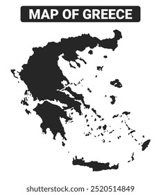 Simple Greece Black map flat vector illustration