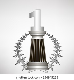 simple greece column, laurel wreath and number. eps10 vector illustration 