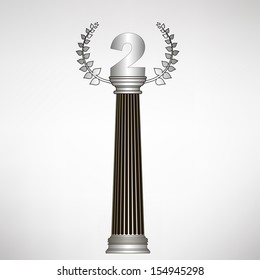 simple greece column, laurel wreath and number. eps10 vector illustration 