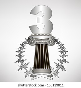 simple greece column, laurel wreath and number. eps10 vector illustration 