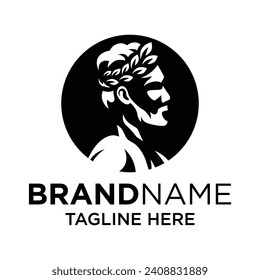 Simple Greek God Logo Design. Vector illustration