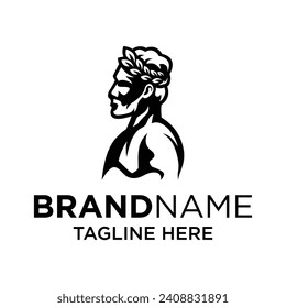 Simple Greek God Logo Design. Vector illustration