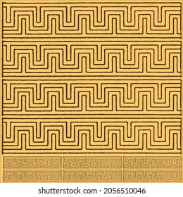 Simple greek key pattern design and background art